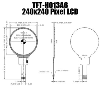 Διεπαφή SPI ανθεκτικός τύπος φραγμών 1,3 ίντσας γύρω από TFT LCD SPI 240x240