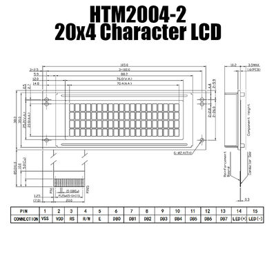 Ανθεκτική ενότητα χαρακτήρα LCD 4X20 με δευτερεύον άσπρο Backlight htm2004-2