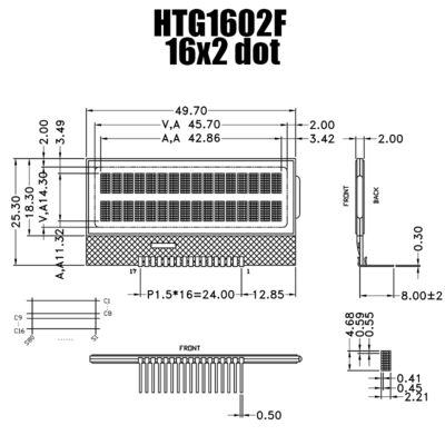 2X16 ΒΑΡΑΙΝΩ LCD χαρακτήρα | STN+ γκρίζα επίδειξη χωρίς Backlight | ST7032I/HTG1602F