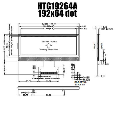 γραφική ενότητα 192X64 36PIN LCD, τσιπ IST3020 στην επίδειξη HTG19264A γυαλιού