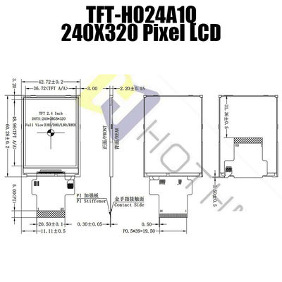 Κάθετη επίδειξη MCU TFT LCD πολυ λειτουργία 2,4 ίντσας με την ενότητα οργάνων ελέγχου TFT Pcap