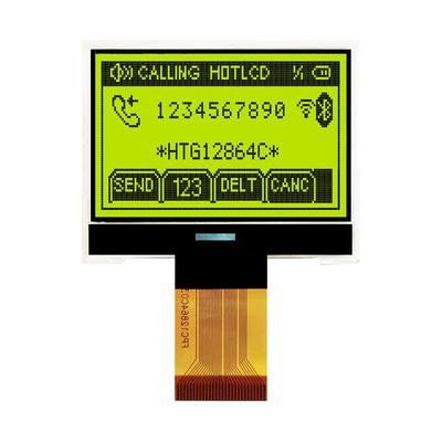 128X64 γραφική επίδειξη επίδειξης FSTN ΒΑΡΑΙΝΩ LCD με άσπρο δευτερεύον Backlight HTG12864C