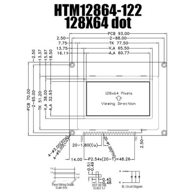 Γραφική ενότητα ολοκληρωμένου κυκλώματος 128X64 οδηγών επίδειξης ST7567 20PIN STN LCD