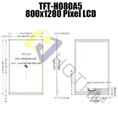 Φως του ήλιου επίδειξης MIPI JD9365 TFT LCD αναγνώσιμο για το βιομηχανικό έλεγχο