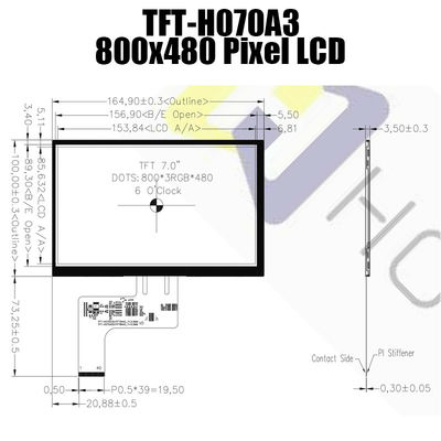Επίδειξη 7,0 ίντσας TTL LCD με το τσιπ οδηγών EK9716BD4 EK73002AB2