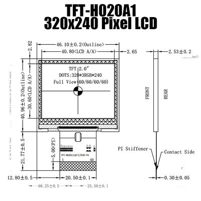 2,0 βιομηχανικός κατασκευαστής οργάνων ελέγχου επίδειξης 320x240 SPI ενότητας ίντσας TFT LCD