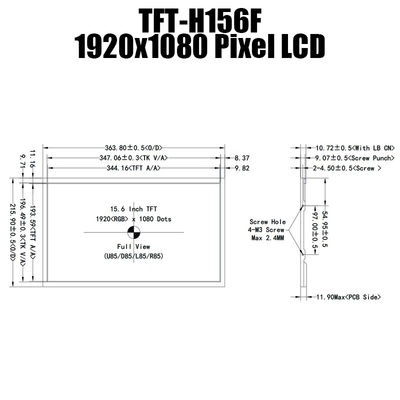 Πίνακας οθόνης LVDS ευρείας θερμοκρασίας TFT 15,6 ιντσών IPS 1920x1080